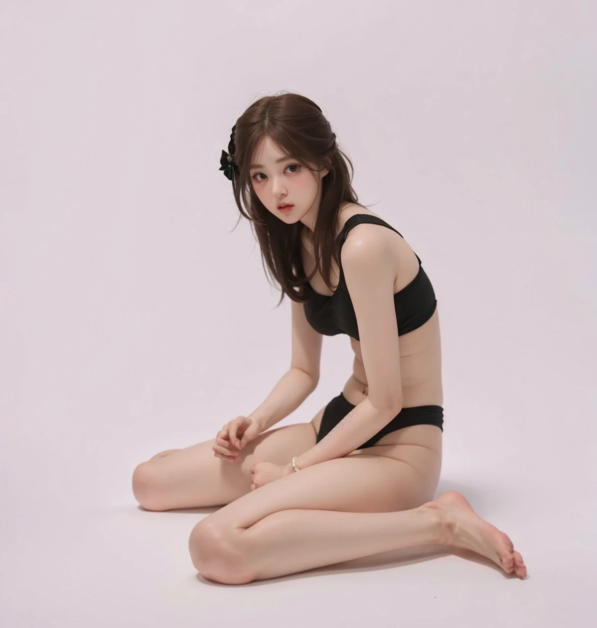 pale skin, big eyes and tender doll lips