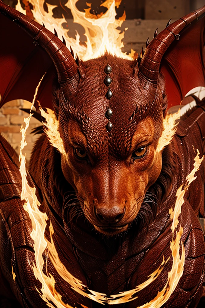 The fire effect red dragon animal export logo has writing "VINCENZO"