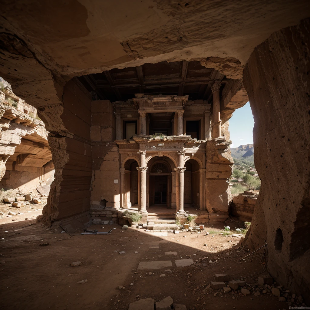 anciant rome forum building build in the rocks on the mountain