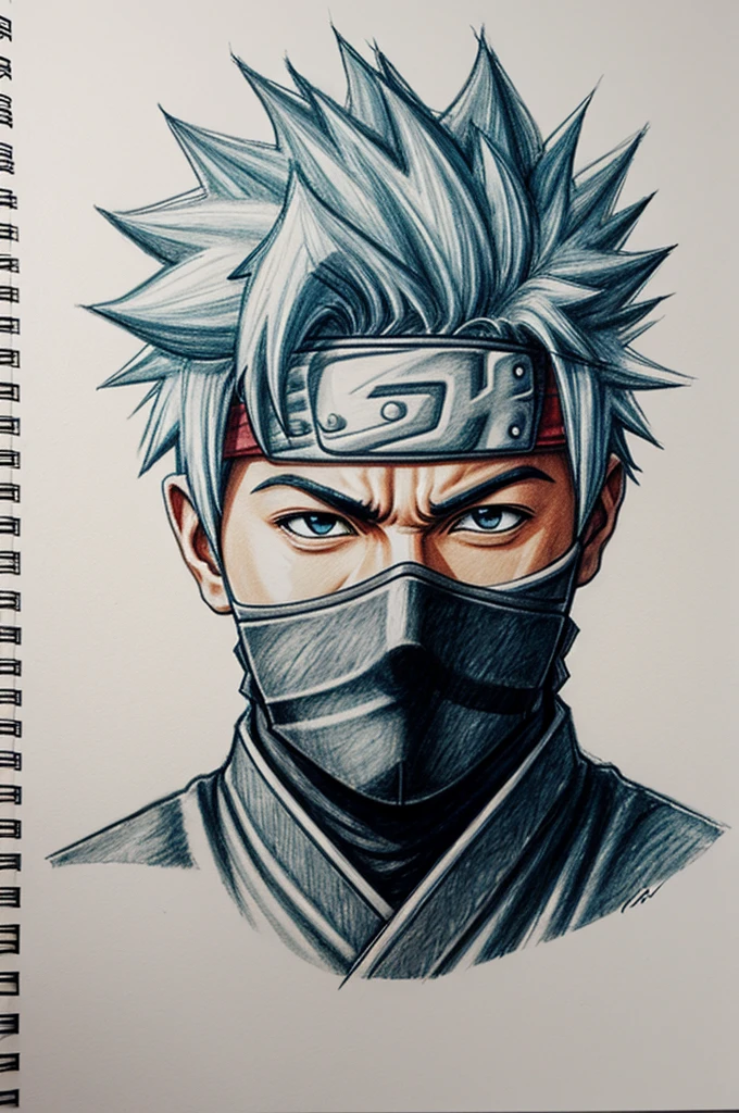 Draw a sketch of kakashi