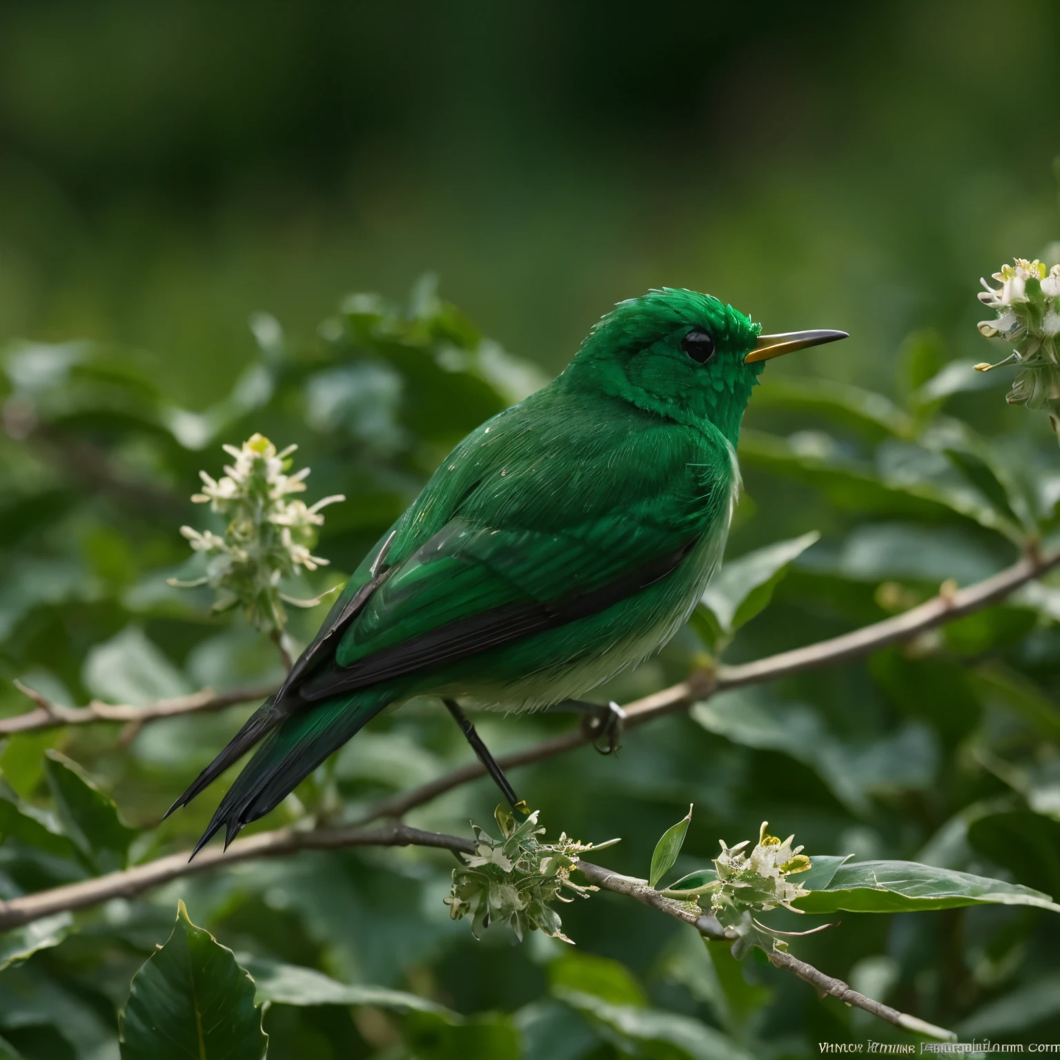 Majestic Emerald Solitaire, Reminiscent of the vibrant colors of Claude Monet's water lilies, Transformed into a surreal jewel garden、Each section is filled with kaleidoscope-like jewel flowers that dance in the light.。.