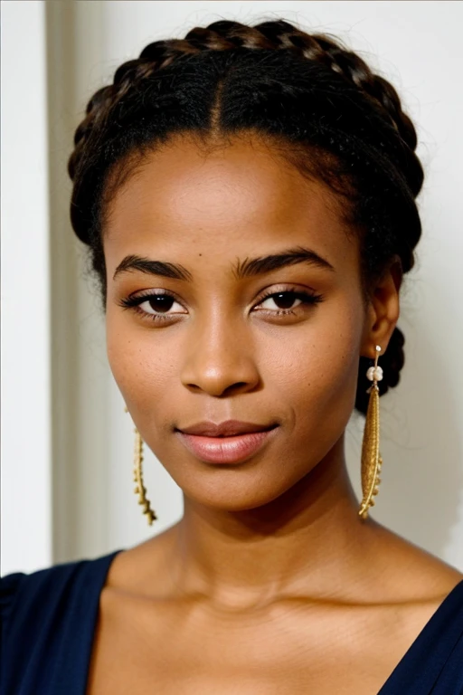 Génère une image réaliste d’une femme jeune âgée entre 20 et 30 ans, métisse (latine et africaine), très très belle, des yeux clairs, une chevelure et un visage parfaite 