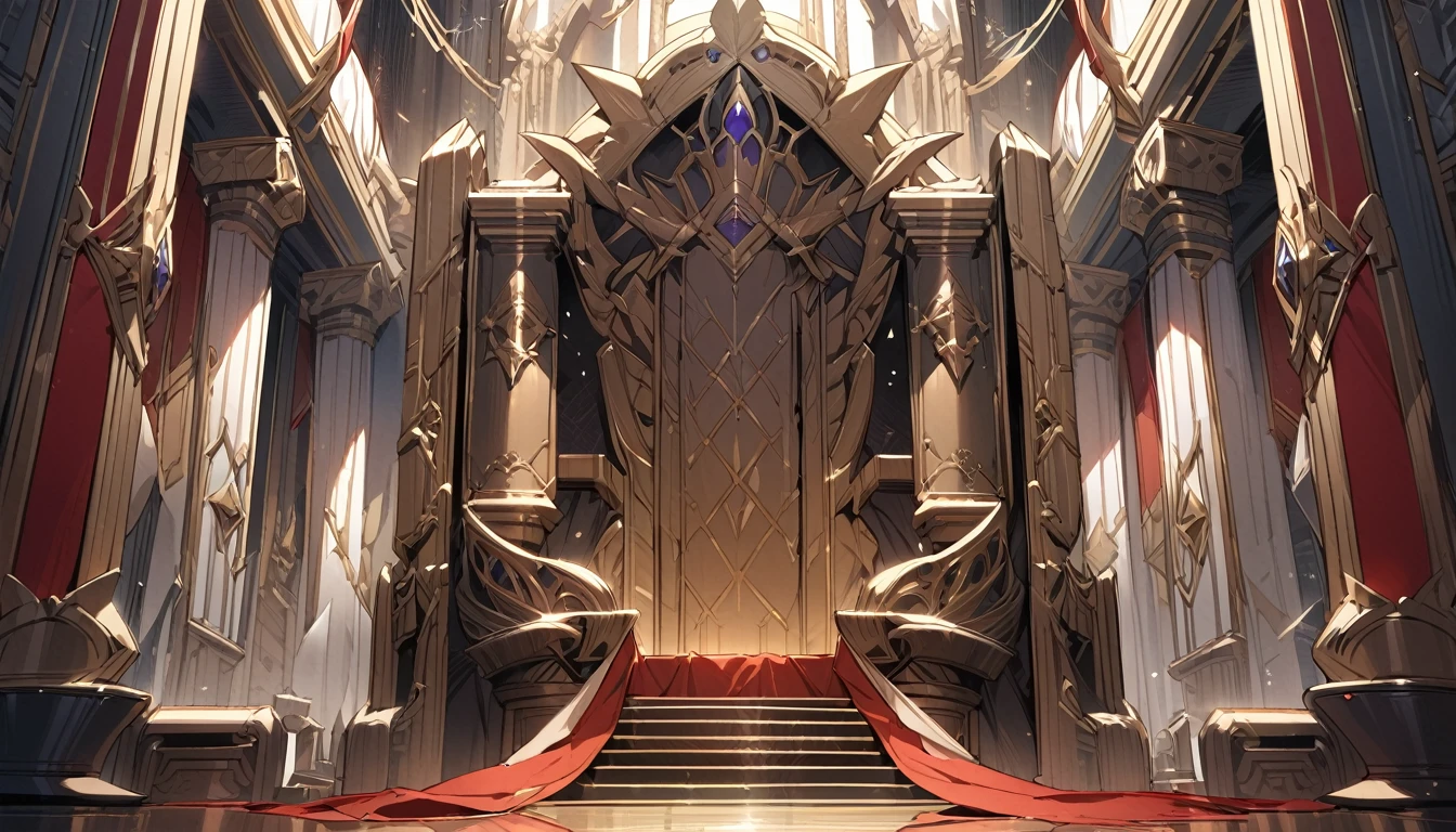 ((Top Quality)), ((Masterpiece)), (Details), A throne in throne room, majestic, solemn, powerful