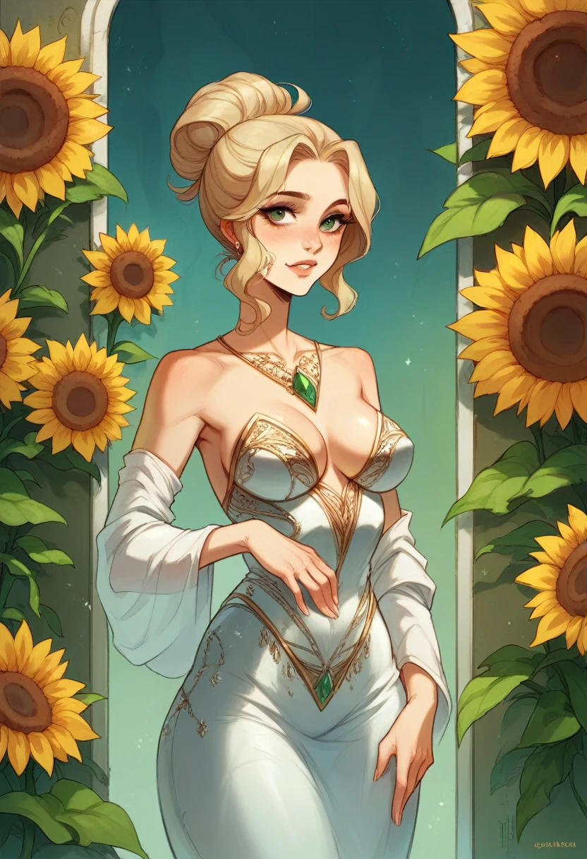 Anime elf, girl, perfect girlfriend , outside, sun, huge breasts, perfect face, makeup, one face, 1 girl, naked, topless, casual nudity, Futa, hermaphrodite