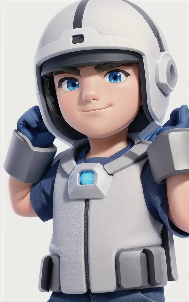 create a pfp of  futuristic  boy .white background 