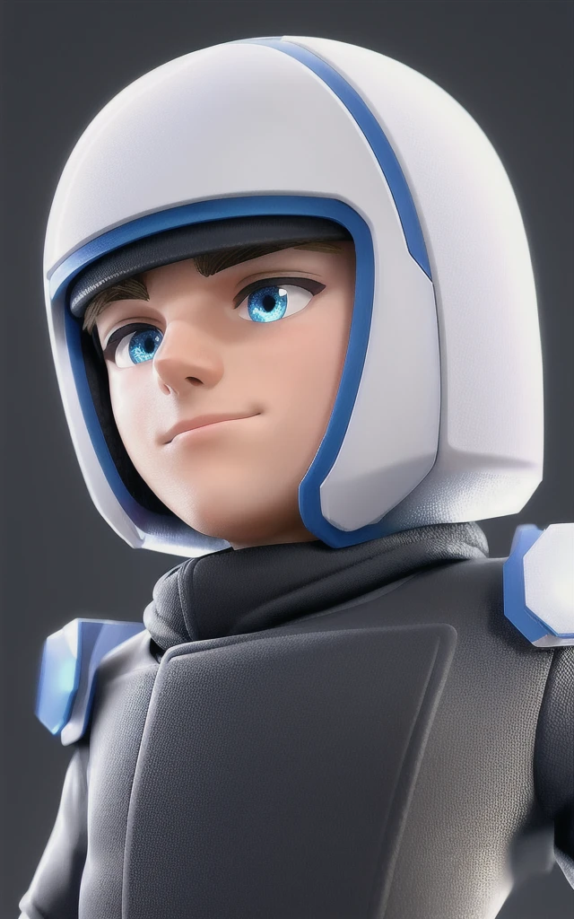 create a pfp of  futuristic  boy .white background 