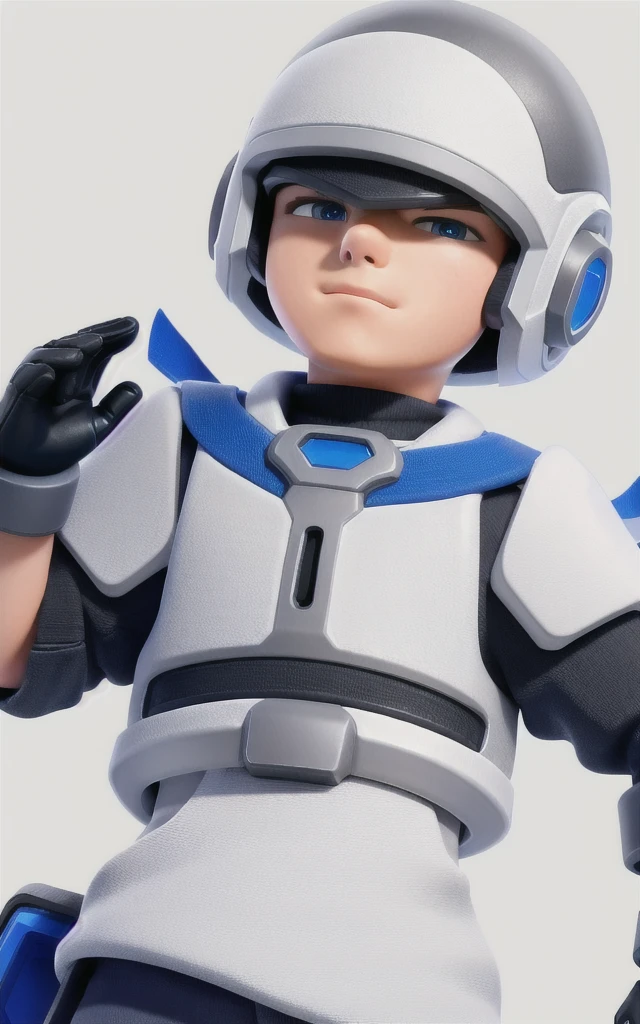 create a pfp of  futuristic  boy .white background 