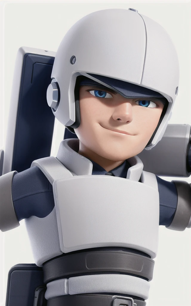 create a pfp of  futuristic  boy .white background 