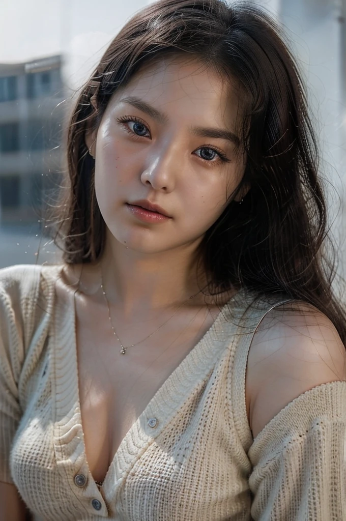 (a close-up of a 21-year-old Korean woman),

(Confident: 0.7), (Elegant attire: 1.0), (Petite stature: 0.8), (Beautiful doe eyes: 1.2), (Soft, small lips: 0.9), (Stylish outfit: 1.1), (Pastel colors: 0.8), (Hint of sexiness: 0.6). (Mischievous smile: 0.5), (Lively campus background: 0.7), (Secret Journal in hand: 0.6), (Determined expression: 0.9). (Vulnerable look: 0.4), (Subtle emotional depth: 0.8), (dlwlrma: 0.5), (Cinematic realism: 1.3), (Nikon D850 camera: 1.0), (Film stock photograph: 0.9), (Saturated colors: 1.1). (Hyper-realistic lighting: 1.2).