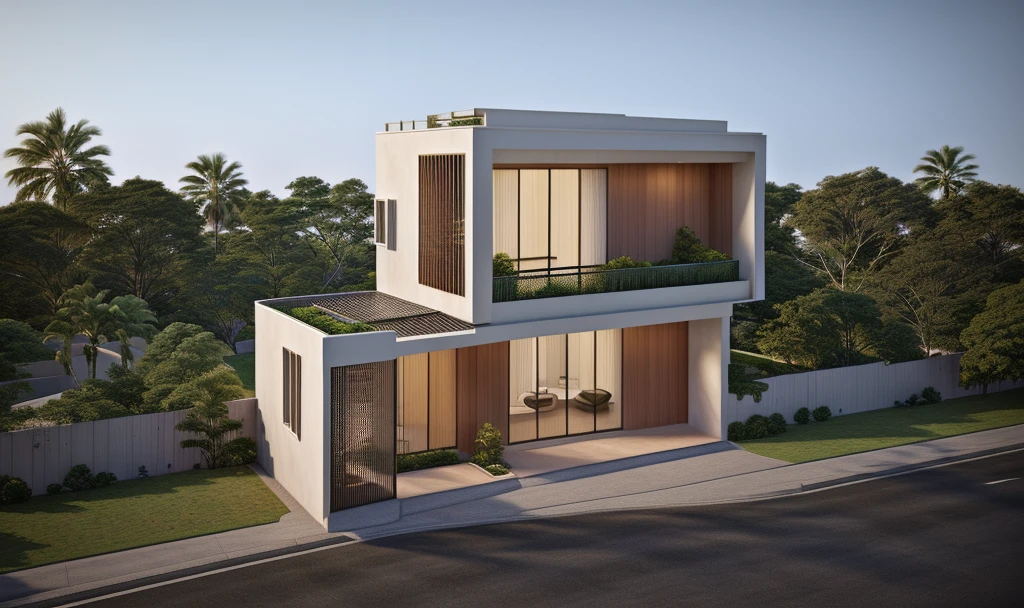 rendering of a modern residential villa, professional render, exterior grande angular 2023, highly detailed render, high-quality render, realism rendering, architectural render, high-quality render, Detailed rendering, hyperrealistic rendering, hyper - realistic render, very realistic 3 d render, high render, realism rendering, very realistic render