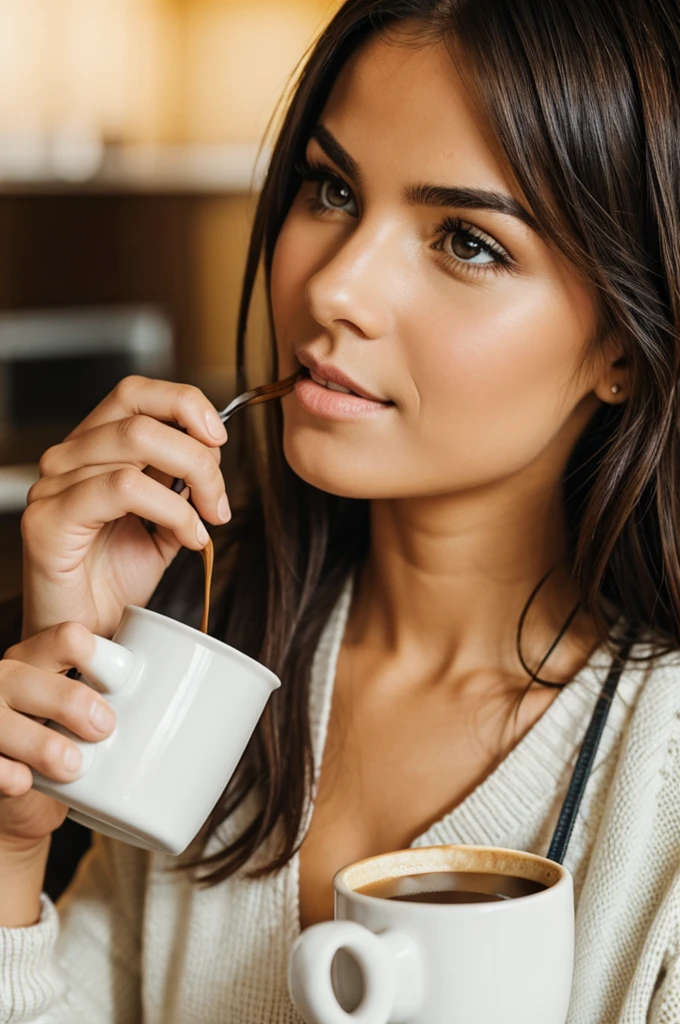 girl drinking coffee