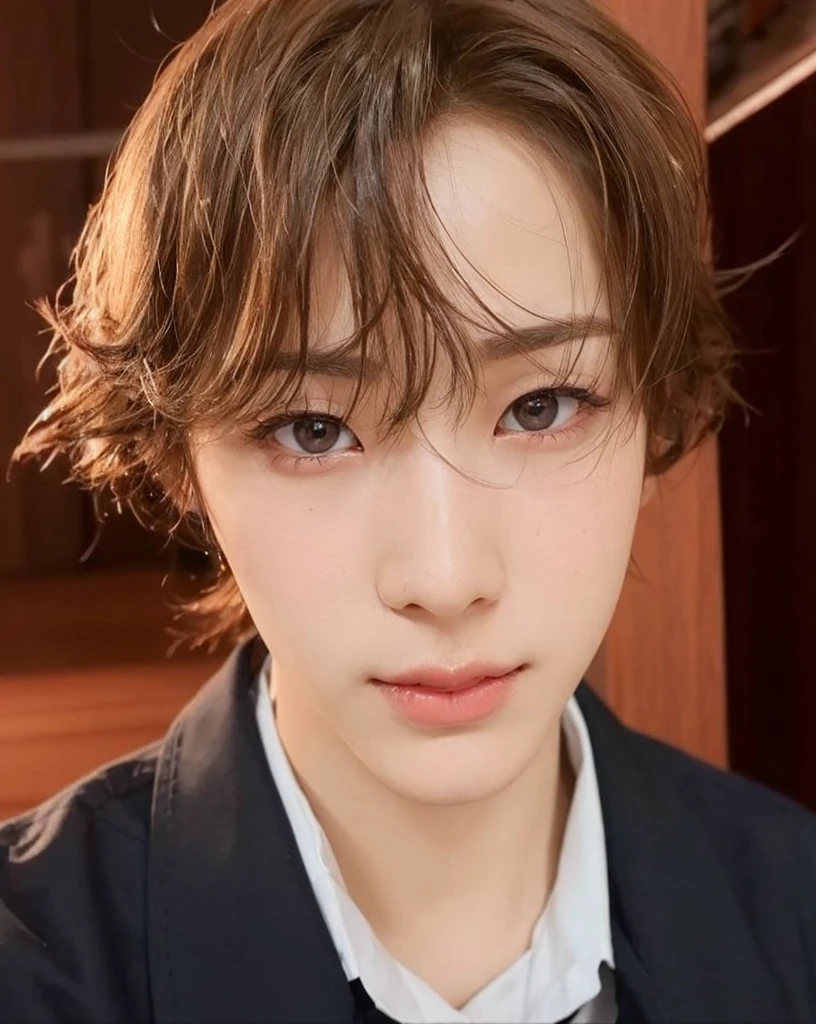 big, marked eyes, visible eyelids, bag with marked eyes, red and delicate lips, haku shota p1harmony