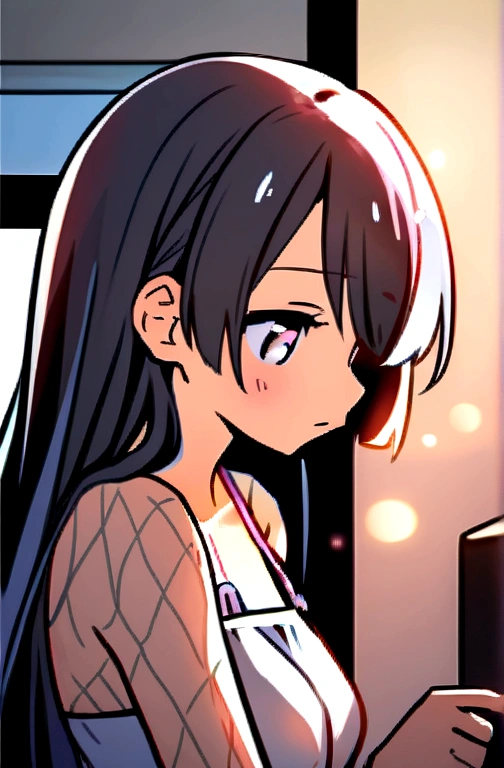 Anime girl in bikini playing video games