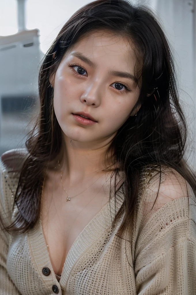 (a close-up of a 21-year-old Korean woman),
(Confident: 0.7), (Elegant attire: 1.0), (Petite stature: 0.8), (Beautiful doe eyes: 1.2), (Soft, small lips: 0.9), (Stylish outfit: 1.1), (Pastel colors: 0.8), (Hint of sexiness: 0.6). (Mischievous smile: 0.5), (Lively campus background: 0.7), (Secret Journal in hand: 0.6), (Determined expression: 0.9). (Vulnerable look: 0.4), (Subtle emotional depth: 0.8), (dlwlrma: 0.5), (Cinematic realism: 1.3), (Nikon D850 camera: 1.0), (Film stock photograph: 0.9), (Saturated colors: 1.1). (Hyper-realistic lighting: 1.2).