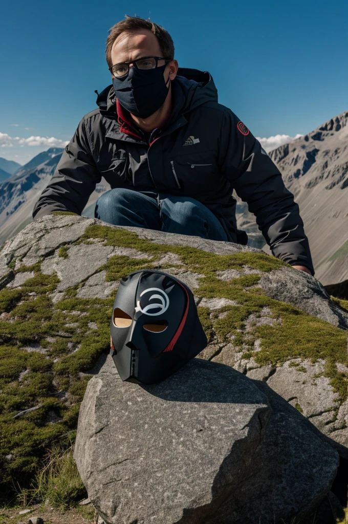 Jens Spahn in a mountain of FFP2 masks