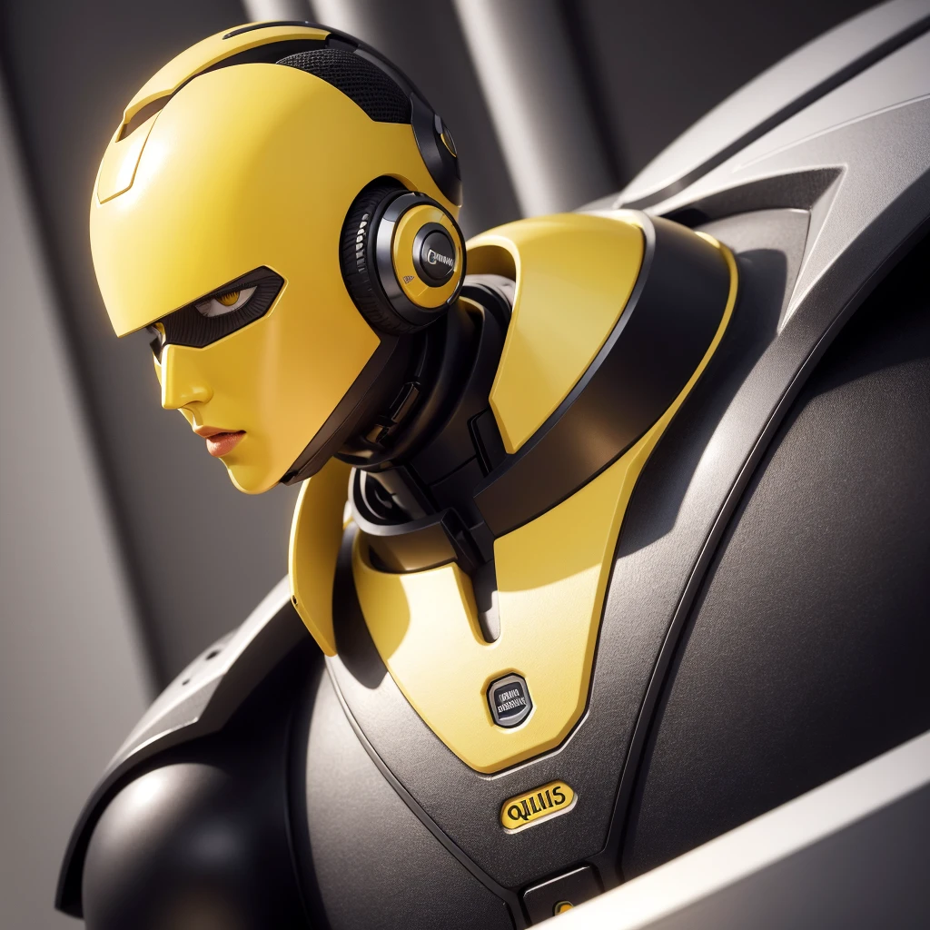 ((best qualityer)), ((work of art)), (detailded), 1 yellow android robot