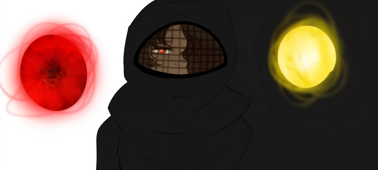 I created an image of my character Faruk looking at the screen against a very beautiful background and in a different position.
