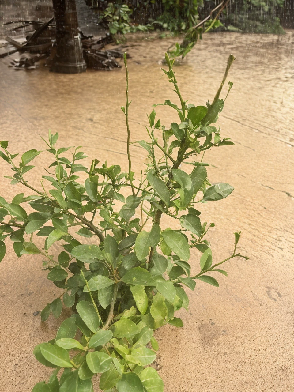 Background with darkness and rain