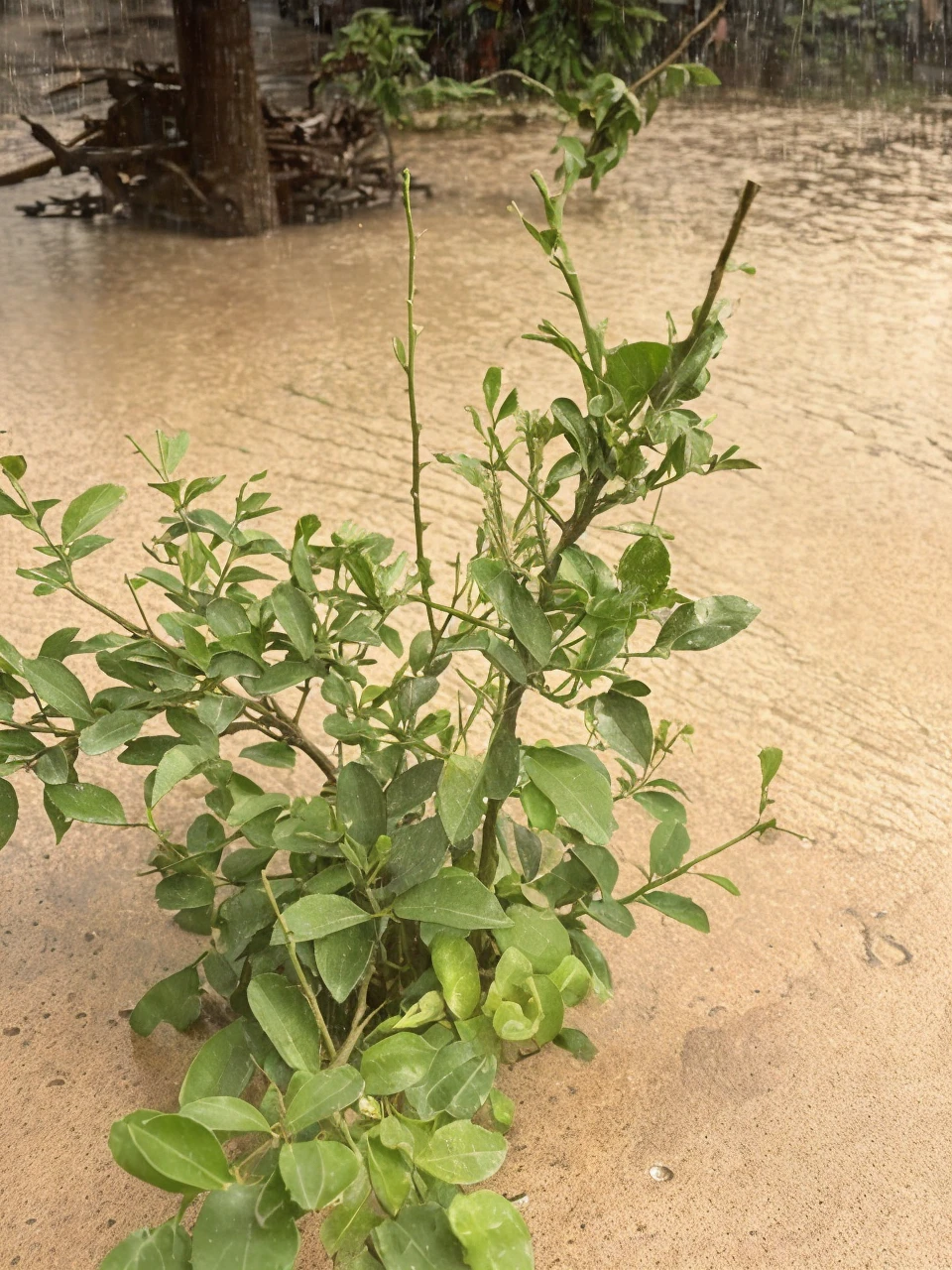Background with darkness and rain
