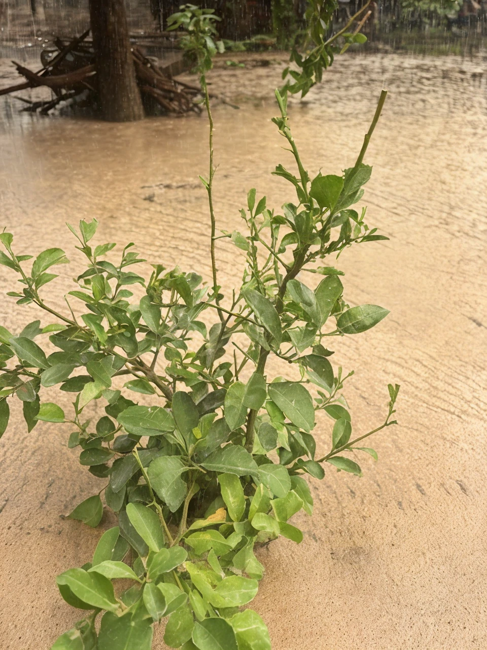 Background with darkness and rain