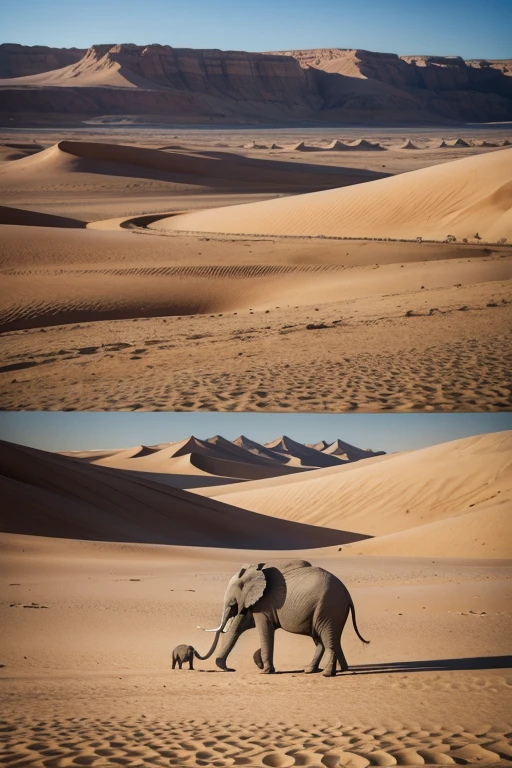 sahara landscape for elephant lovers drinking in a spring