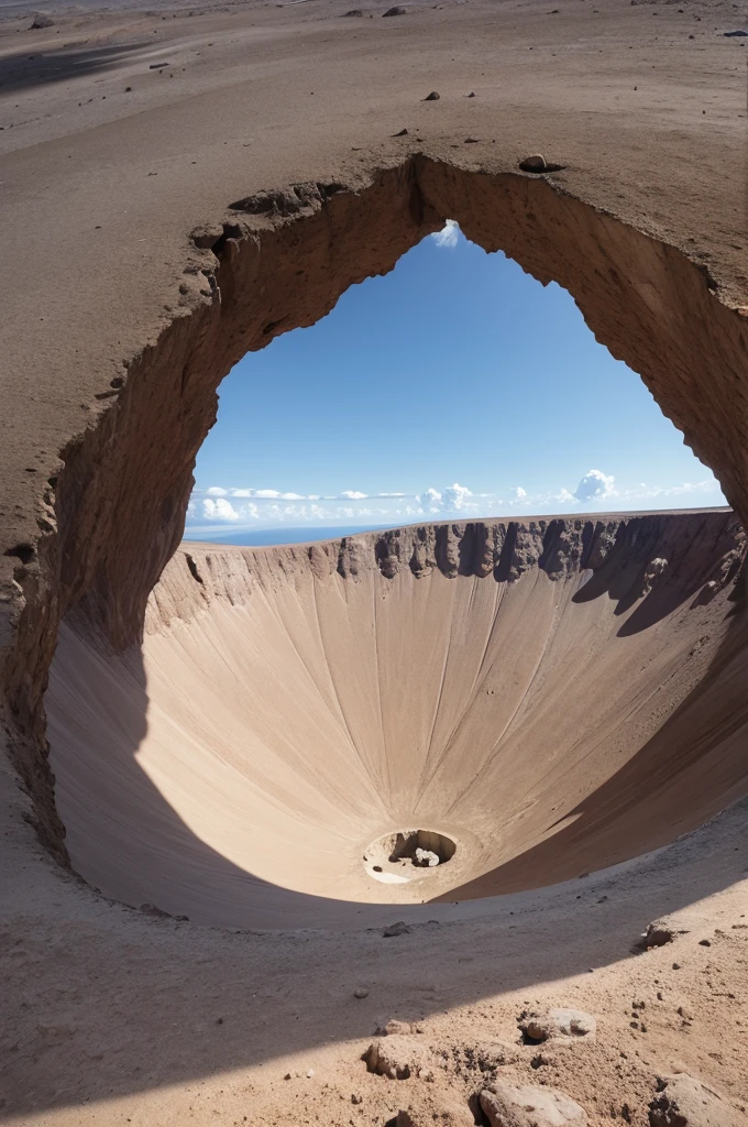 A letter in a crater with no women just the letter in the crater
