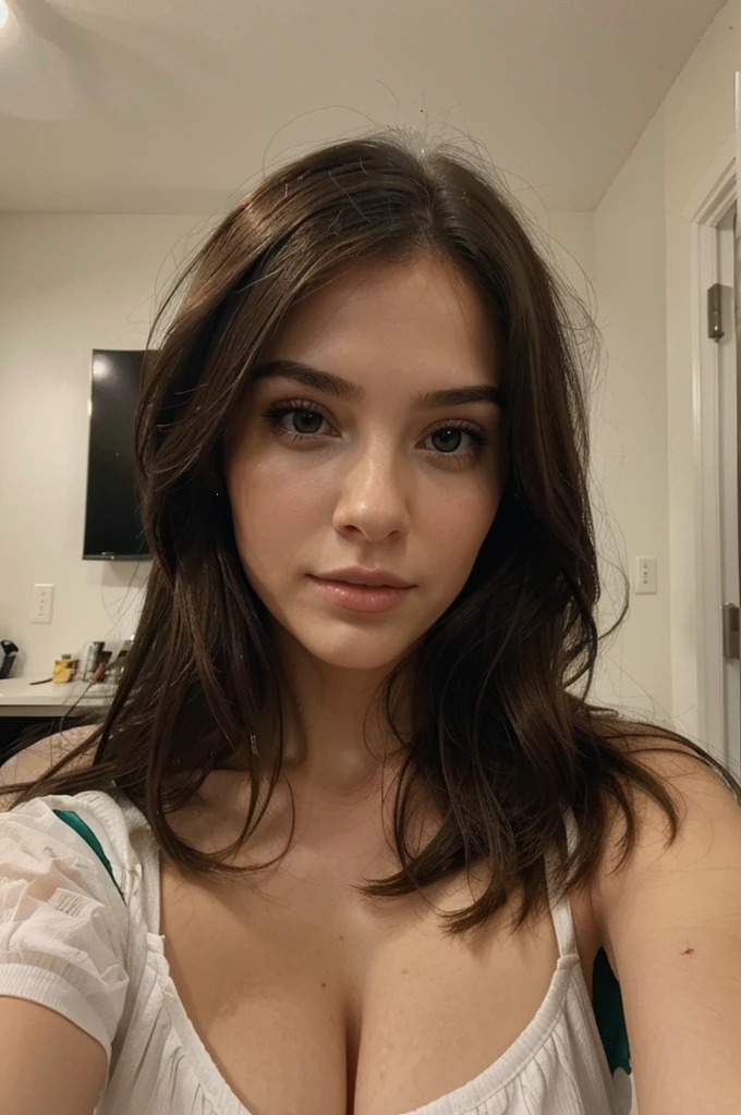 pretty realistic brunette woman very beautiful selfie