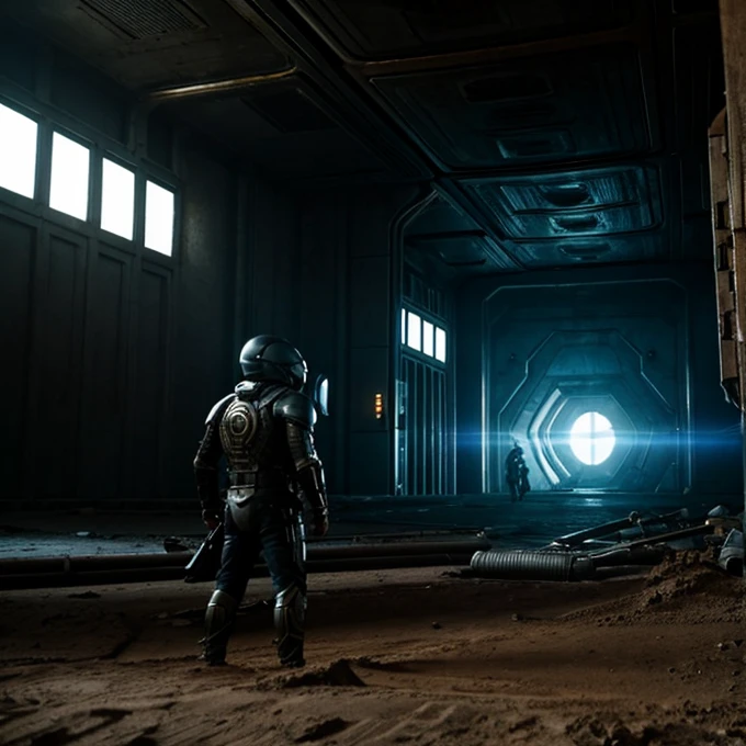 Photorealistic Sci-fi movie featuring the interiors of the royal African sci-fi fortresses in a warworld alien invasion planet, movie in the style of Zack Snyder