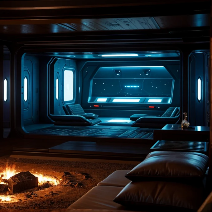 Photorealistic Sci-fi movie featuring the interiors of the royal African sci-fi fortresses in a warworld alien invasion planet, movie in the style of Zack Snyder