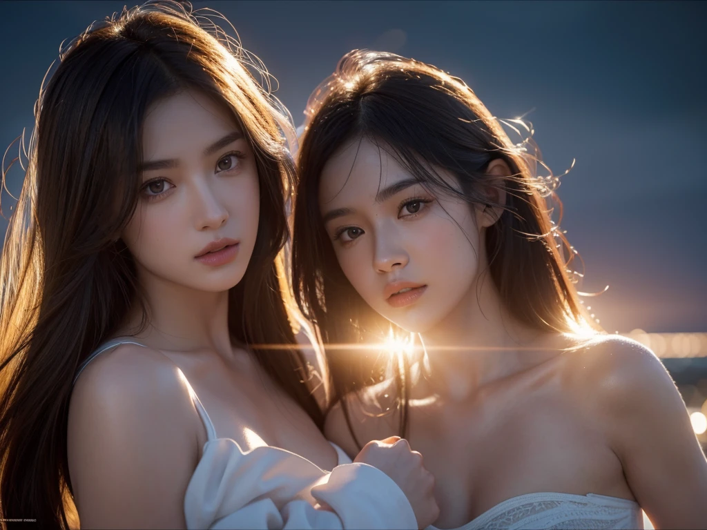 {{{{masterpiece}}}}, {{{{best quality}}}}, original, {{ultra-detailed}},{{illustration}},light_leaks,Amazing, finely detail,extremely detailed CG,cinematic lighting, lens flare,beautiful detailed glow, Original,{{{16K_wallpaper}}},fractal noise,Fistfight between women