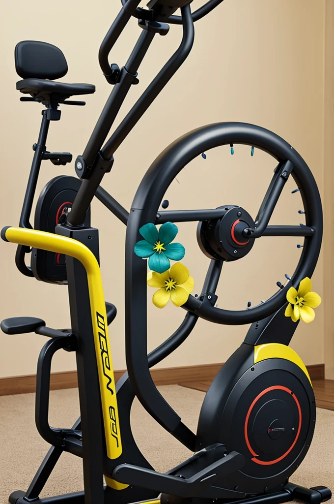 I would like to create 4 individual elliptical shaped ones with a flower theme., one in yellow tone, the other red, the other blue and the other green