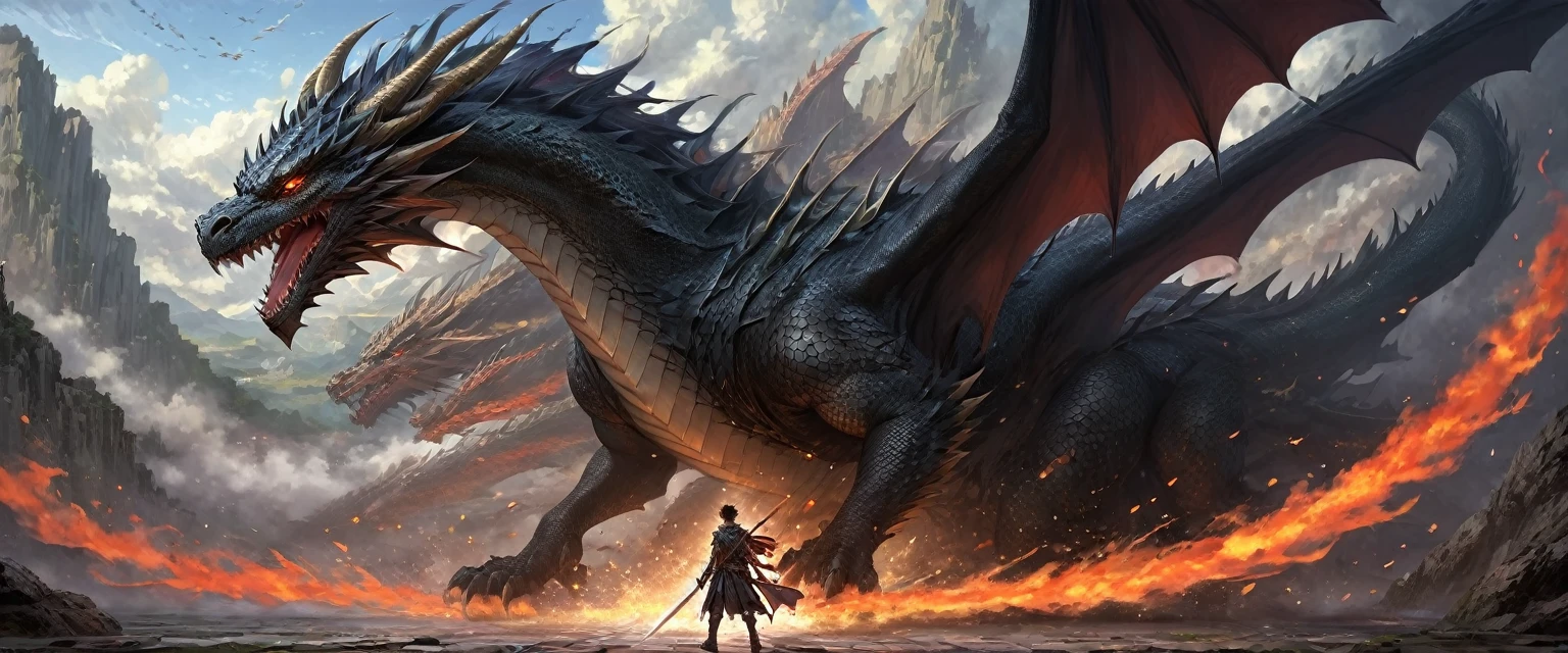 anime - style illustration of a man with a dragon on his back, epic anime fantasy, epic anime style, by Yang J, anime epic artwork, dragon knight, epic fantasy art style, human and dragon fusion, advanced digital anime art ”, anime fantasy illustration, badass anime 8 k, epic fantasy style art, anime in fantasy style, epic fantasy style, detailed digital anime art