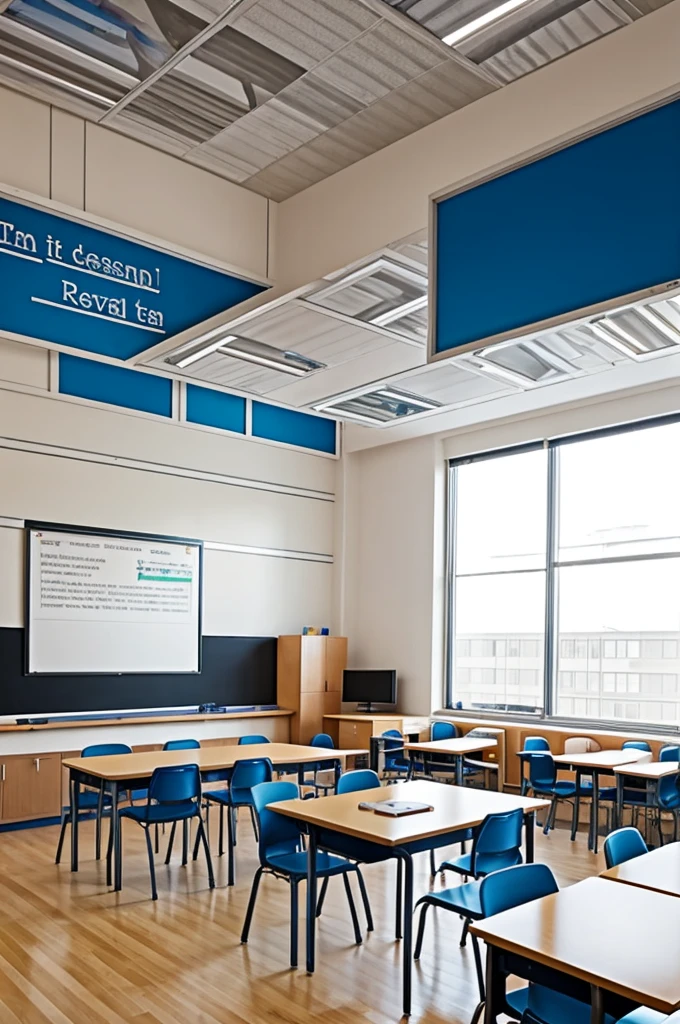 A classroom where you work as a team, with a lot of teaching material to learn from real life