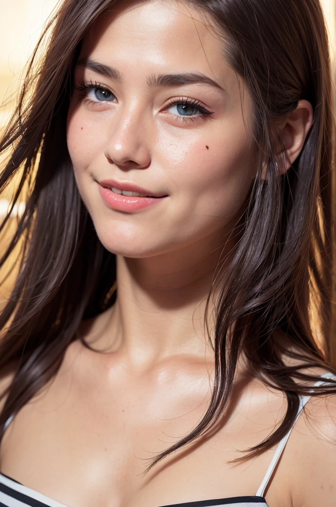 (realistic, photo-realistic:1.37),(8k, RAW photo, best quality, masterpiece:1.2), cute, ultra-detailed,heart-shaped pupils,physically-based rendering, ultra high res, kodakvision color, shot on Arricam LT Camera, bokeh, sharp focus,
looking at viewer,photorealistic,realistic, solo, photorealistic, best quality,extremely detailed face,extremely detailed eyes and face, beautiful detailed eyes,absurdres, incredibly absurdres,haunting smile,Messy hair, floating hair, ,