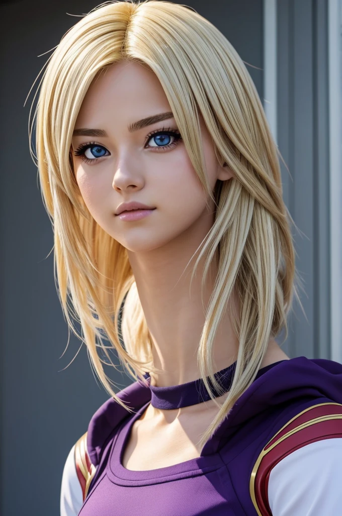 A beautiful woman from the anime boku no hero academia,He has slightly blonde hair and purple eyes.