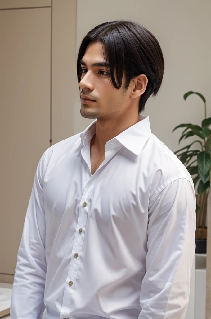 A don wearing White shirt and talking to someone