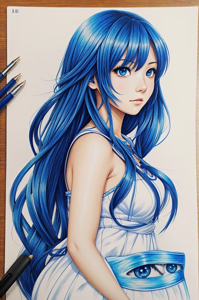 Anime girl with Blue lock drawing style