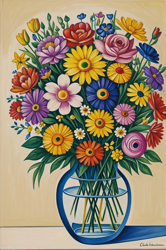 Cubist style flowers
