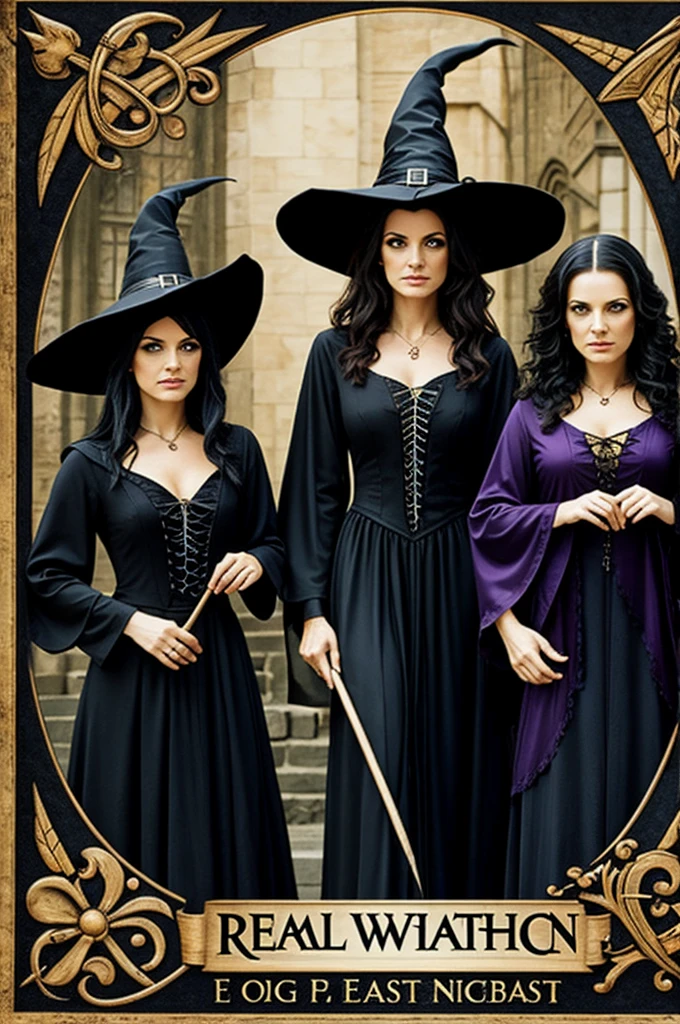 Group of provocative witches invoking ancient spells beneath the boughs of a towering, ancient tree in a misty, moonlit forest. Extremely sexual, (sfw huge breasts:1.6), long flowing black hair, beautiful witches. (perfect face:1.6), (perfect realistic skin texture:1.5), (perfect eyes:1.5), photorealism, Large full moon.