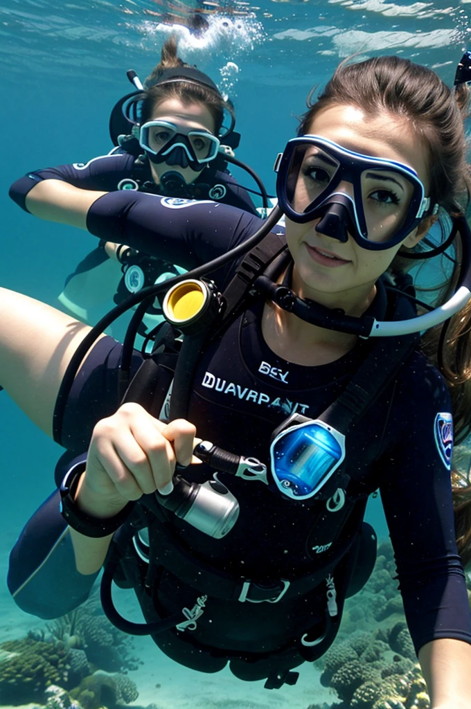 A very good lady with a diver