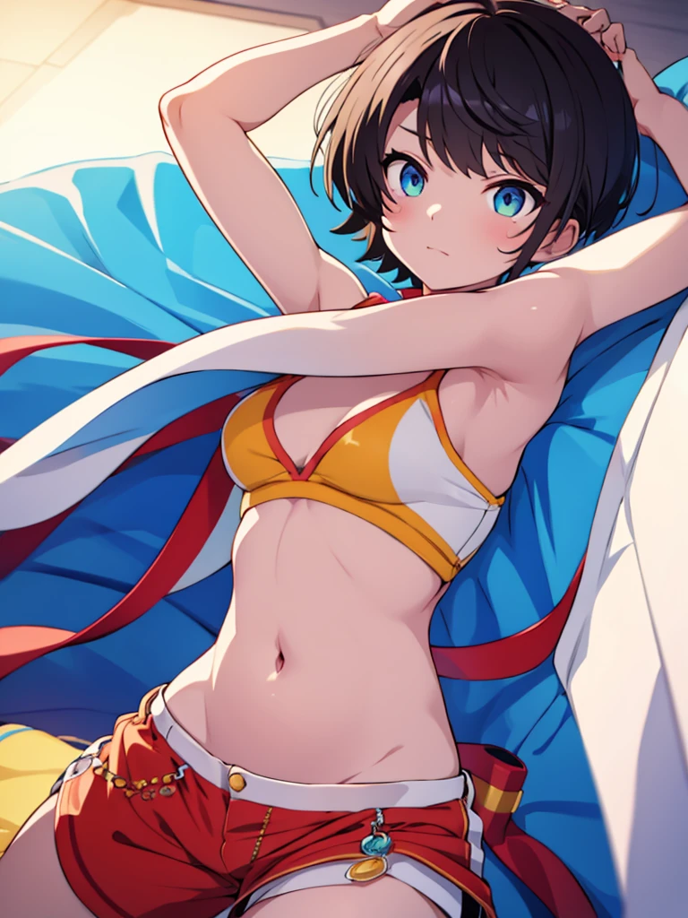 the face of a :1.35, , Spectacular sandy beach、((((Extremely small bikini top and bottom set:1.42))))photorealistic anime girl render, photorealistic anime, hyper realistic anime, (Pussy Line)、((((Underboob:1.32)))),anime. Soft lighting, Soft Portrait Shot 8k, realistic anime art style, 3 d anime realistic, 8K Art Jam Bokeh, anime realism style, Cute realistic portrait, beautiful anime portrait、very thin body、Flat Chest、Cleavage、Very short、NSFW