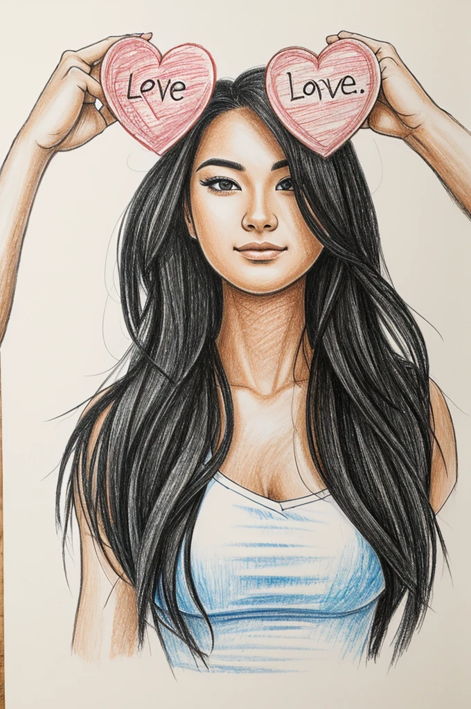 Drawing of self-esteem that reflects respect, love and appreciation 