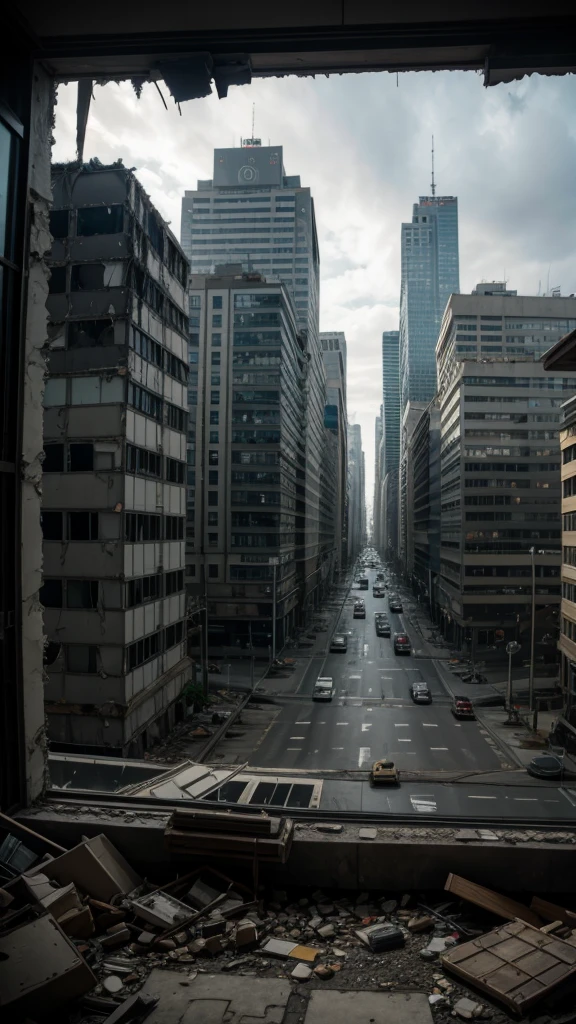 City apocalypse destroyed room