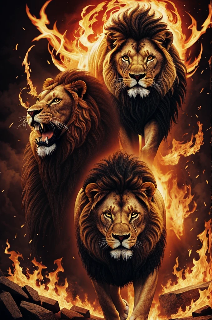 Create me a lion in hell with satan speaking