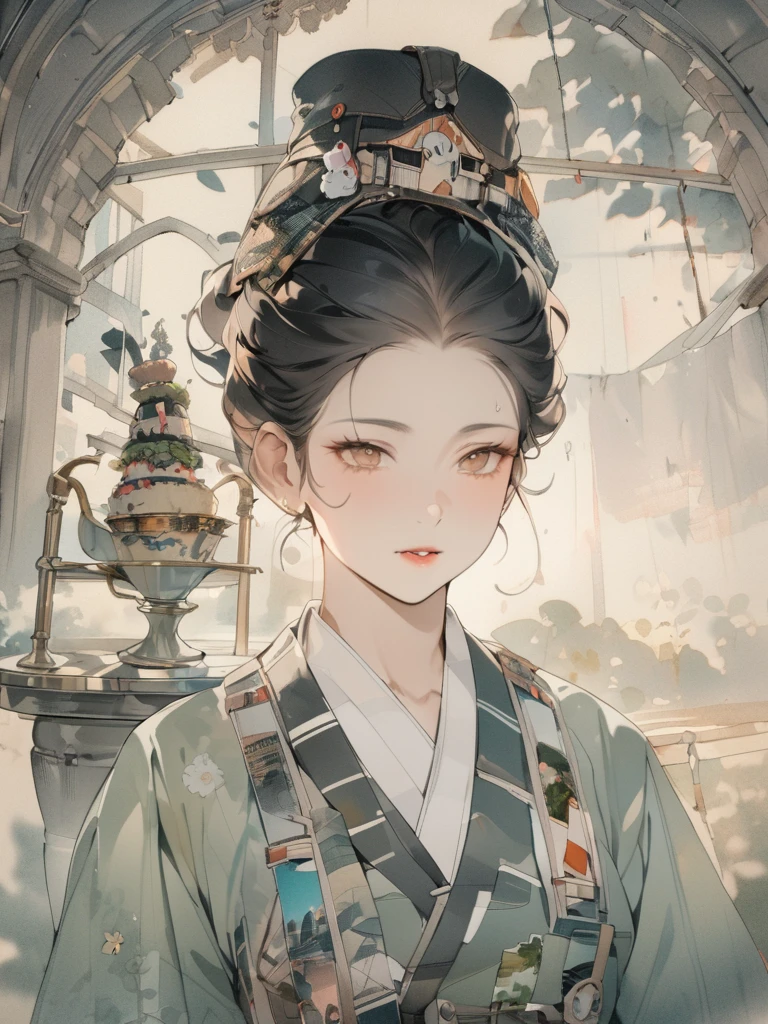 (8K, best quality, masterpiece)，1girl, watercolor(medium), {Practical, original photo, Ultra-fine transparent, image, (Influenced by Yoshitaka Amano&#39;s style:1.6)}, Practical Light, Delicate skin, (Beautiful slim woman, 25 years old, Court Knight:1.5), Thin legs, Fine particles, Long white hair, Detailed fingers, Thin, sex, Ecstasy expression, 动感sex感的姿势, (巨大有弹sex的坚挺胸部:1.4), (sex感指挥官的盔甲, Long skirt, Long red cape, boots:1.2),(The armor has a larger chest opening;1.6), Exposing breasts, (Arcadia, Flower Storm, Many flowers:1.8), Unobscured，Beautiful scenery, (Flowers, Wind and Moon:1.5), Vivid colors, High contrast, High Saturation