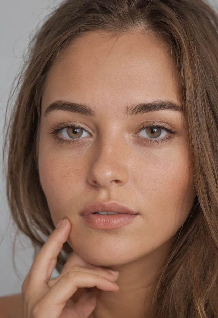 femme sensuelle, bronzé, photo extrêmement réaliste, cheveux brun, cheveux détaillé, visage détaillé, lèvre pulpeuse, yeux parfait, long cil, cil détaillé, cheveux long, visage extrêmement détaillé,1 femme, bouche fermer, bronzage parfait, expression excité, détail complexe, beau visage réaliste, yeux même taille, tache de rousseur prononcé