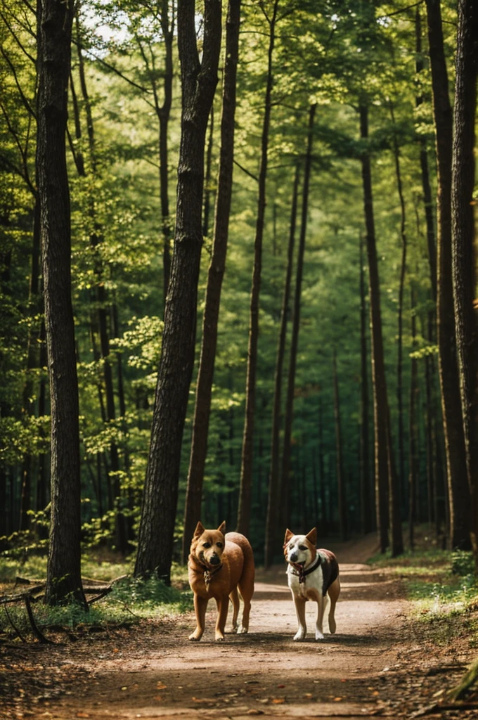 dog in the forest