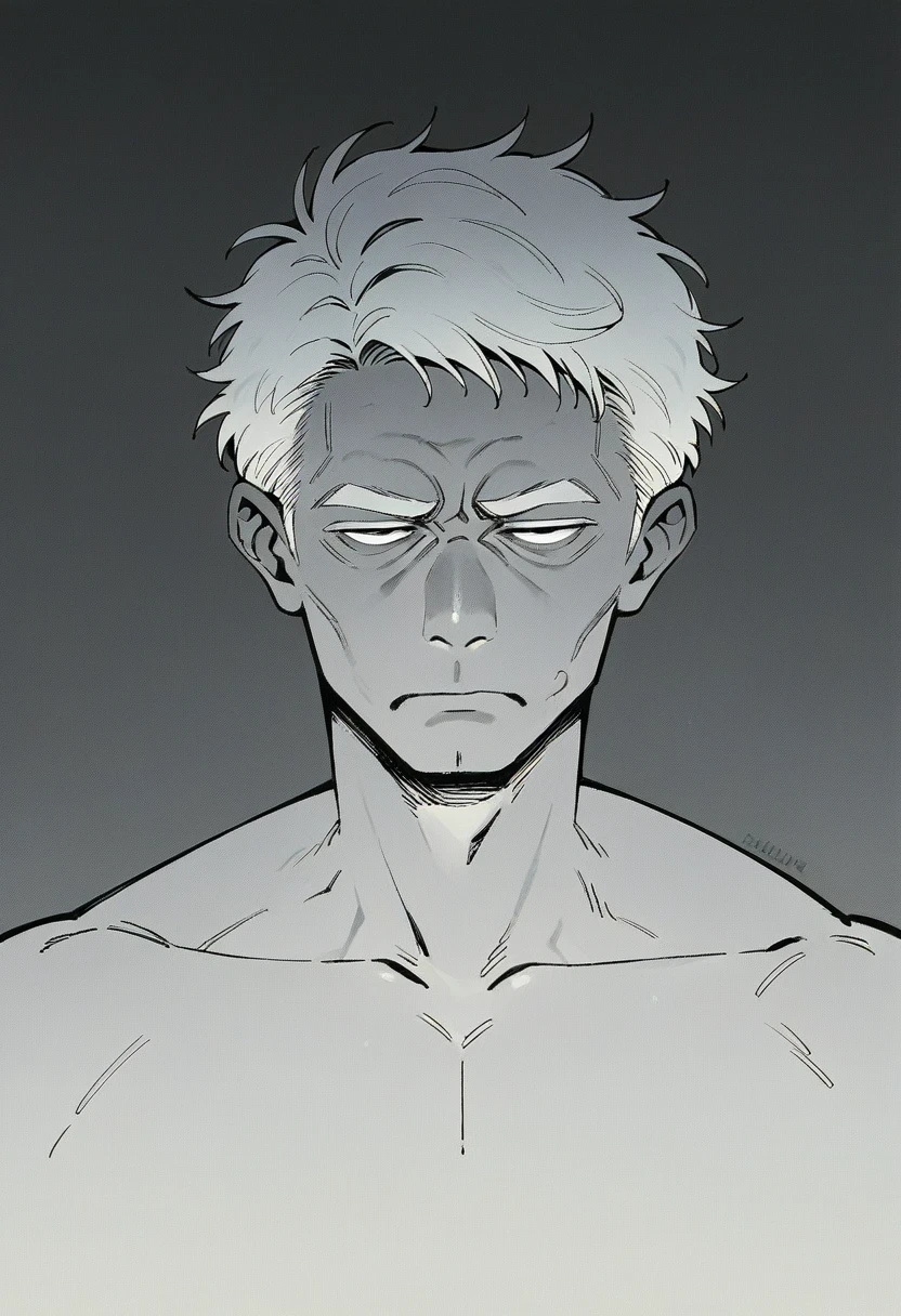 A 29-year-old man with slanted eyes and short hair