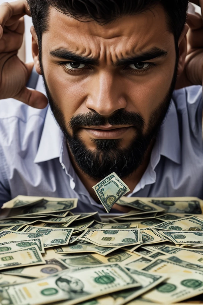 a man is perplexed by the devaluation of the currency