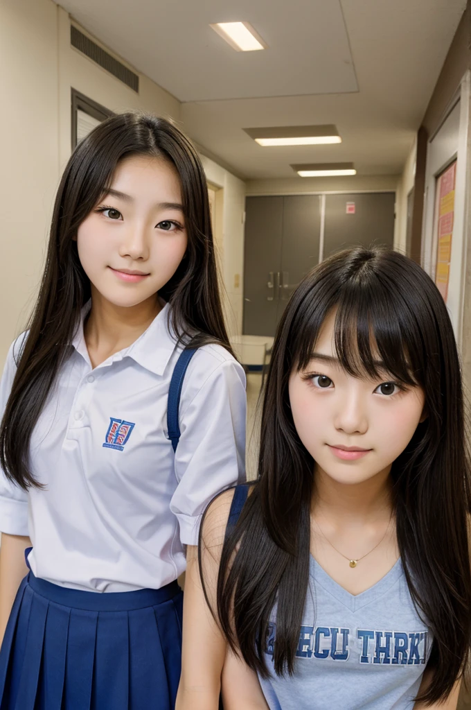 A sweet spring Highschool student couple korean